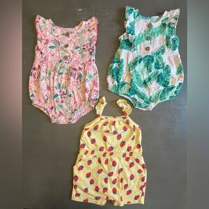 3-6m & 6-12m Infant Summer Romper Bundle